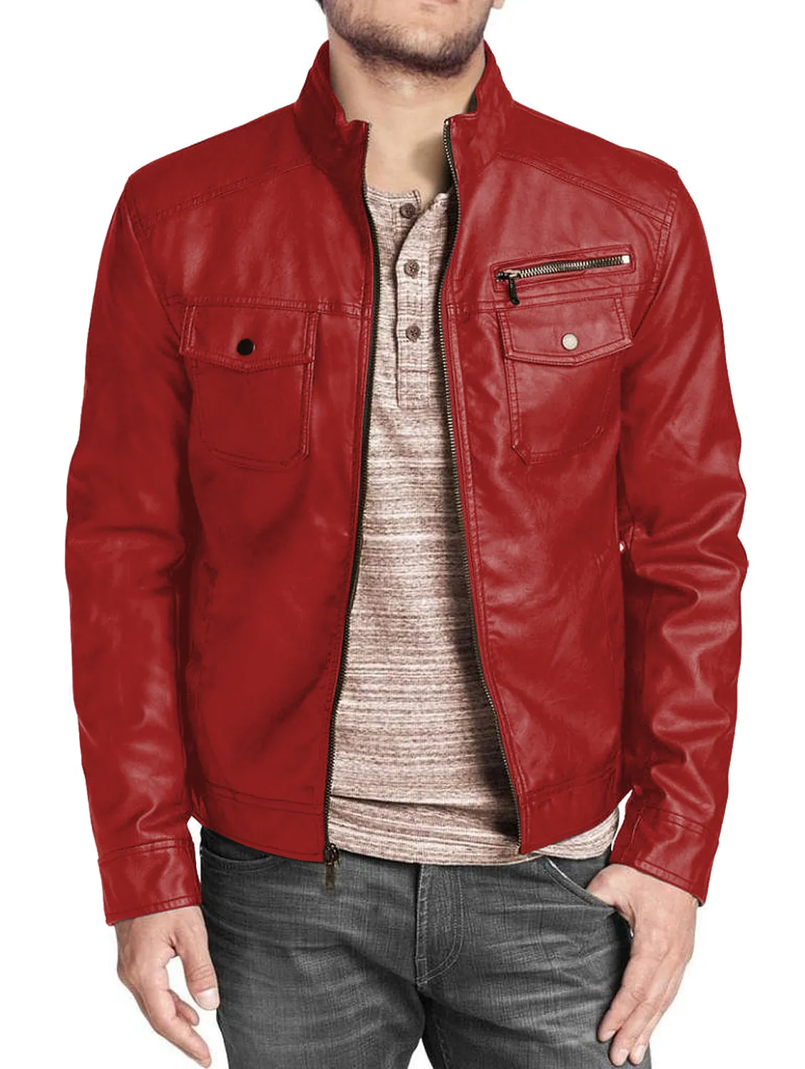Leather Jackets Hub Mens Genuine Lambskin Leather Jacket (Black, Regal Jacket) - 1501332