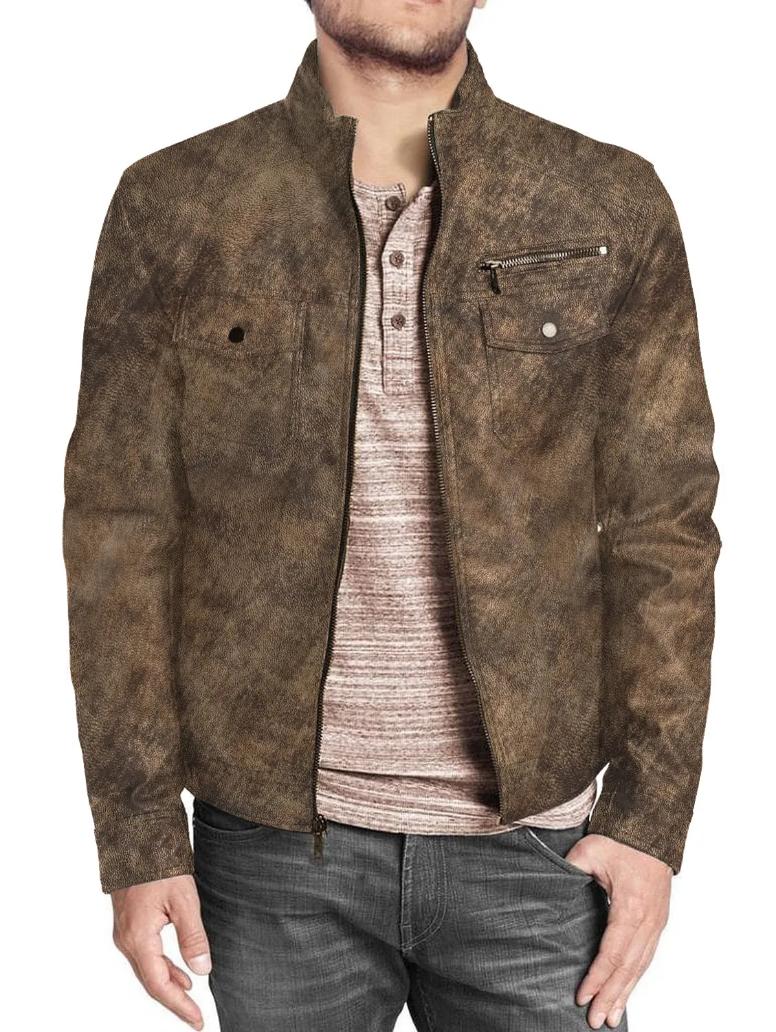 Leather Jackets Hub Mens Genuine Lambskin Leather Jacket (Black, Regal Jacket) - 1501332
