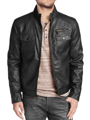 Leather Jackets Hub Mens Genuine Lambskin Leather Jacket (Black, Regal Jacket) - 1501332