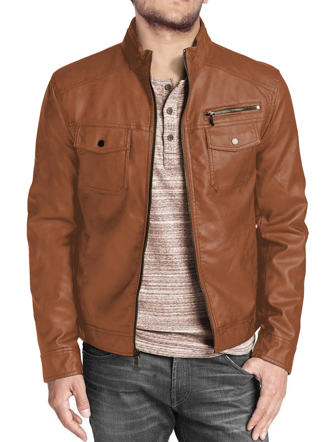 Leather Jackets Hub Mens Genuine Lambskin Leather Jacket (Black, Regal Jacket) - 1501332