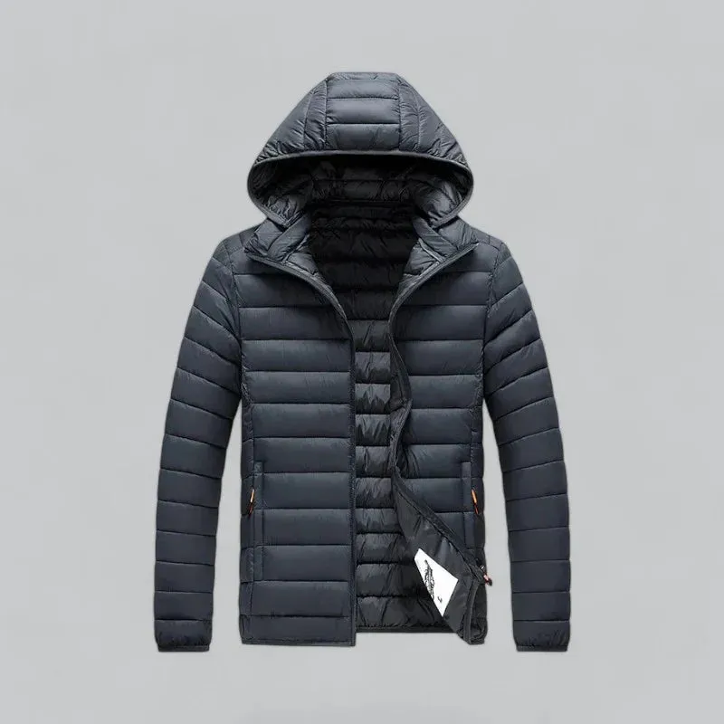 Lightweight Men's Quilted Jacket with Adjustable Hood