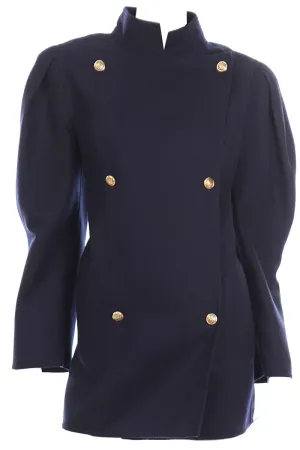 Louis Feraud Vintage 1980s Midnight Blue Jacket
