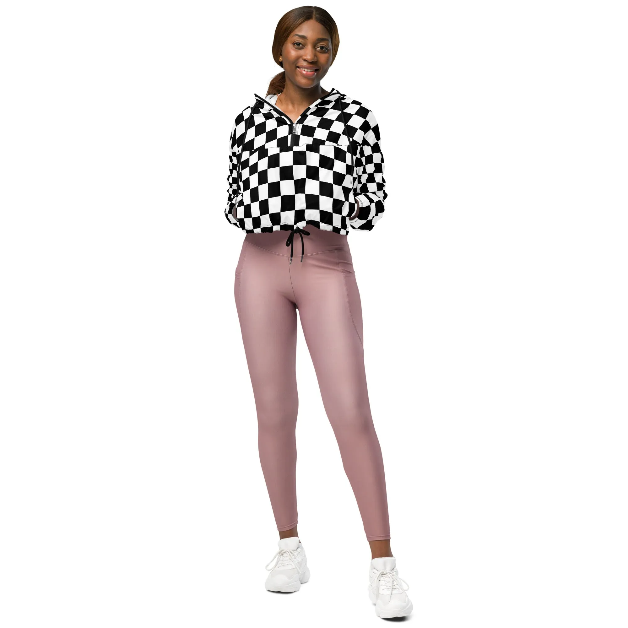 Meli Mix Signatured Checkered Women’s cropped windbreaker