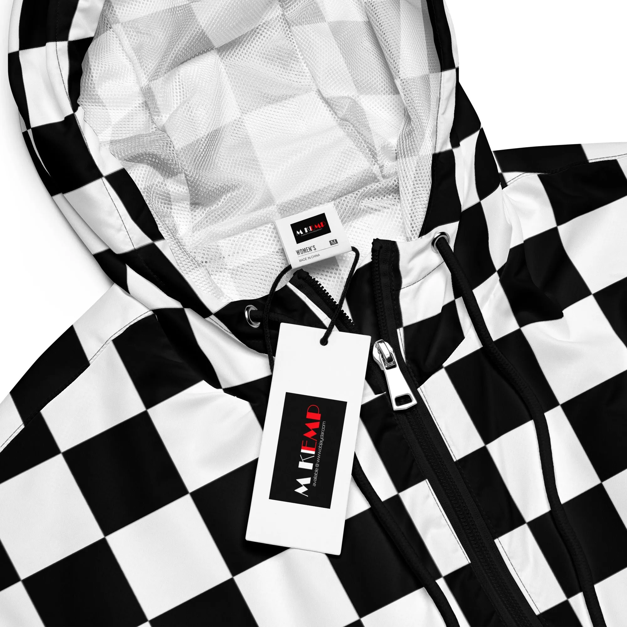 Meli Mix Signatured Checkered Women’s cropped windbreaker