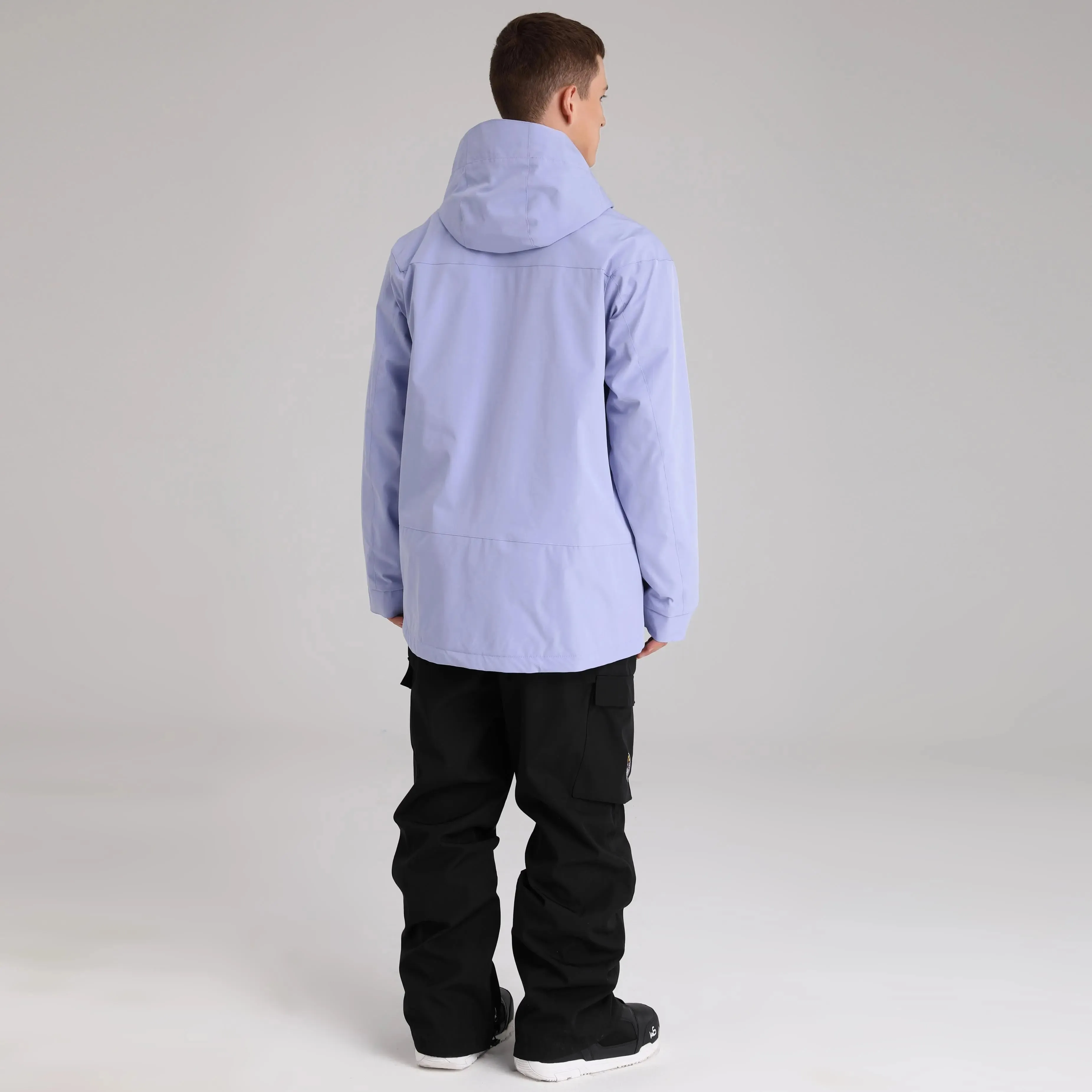 Men Zip Windbreaker Ski Shell Jacket Hooded Snow Coat