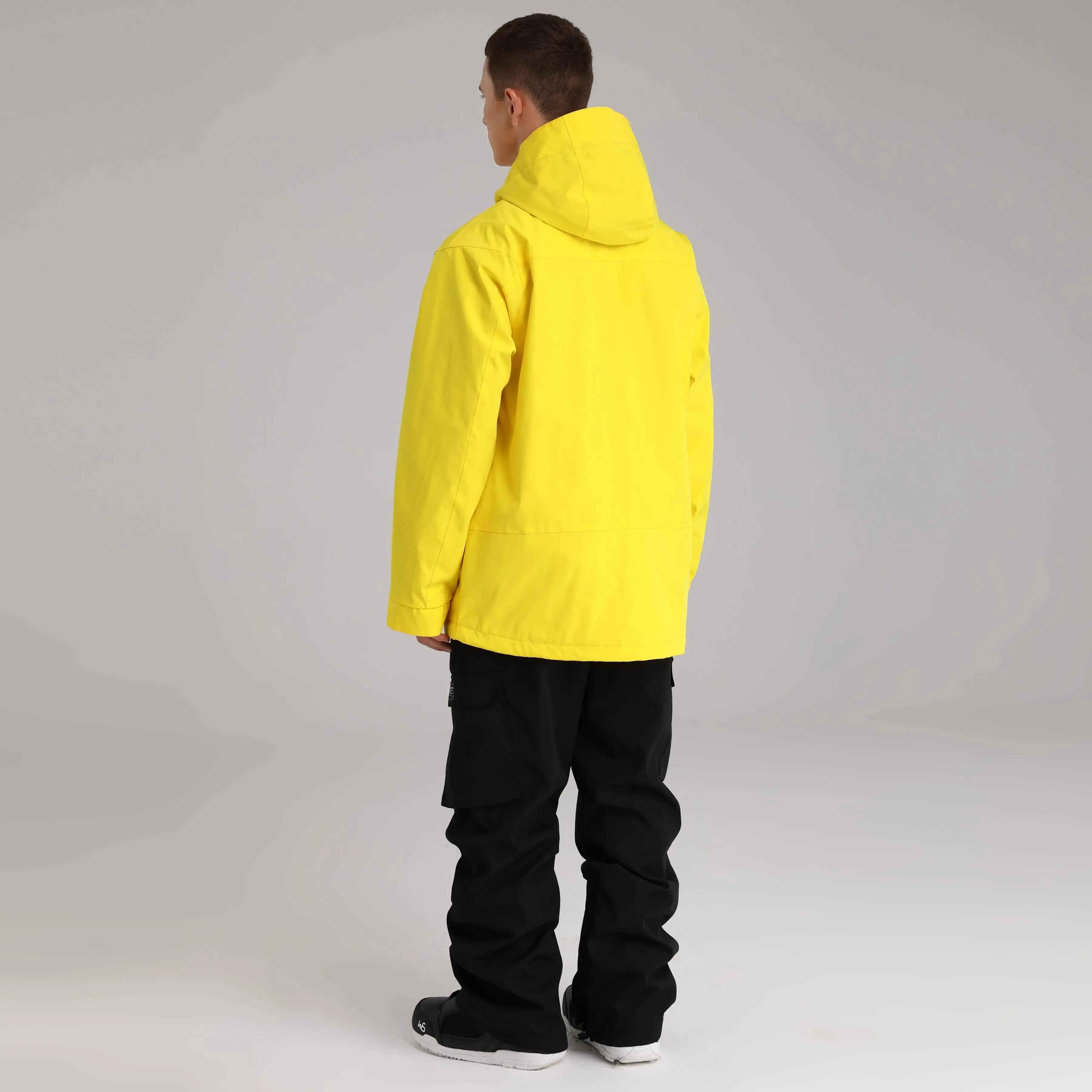 Men Zip Windbreaker Ski Shell Jacket Hooded Snow Coat