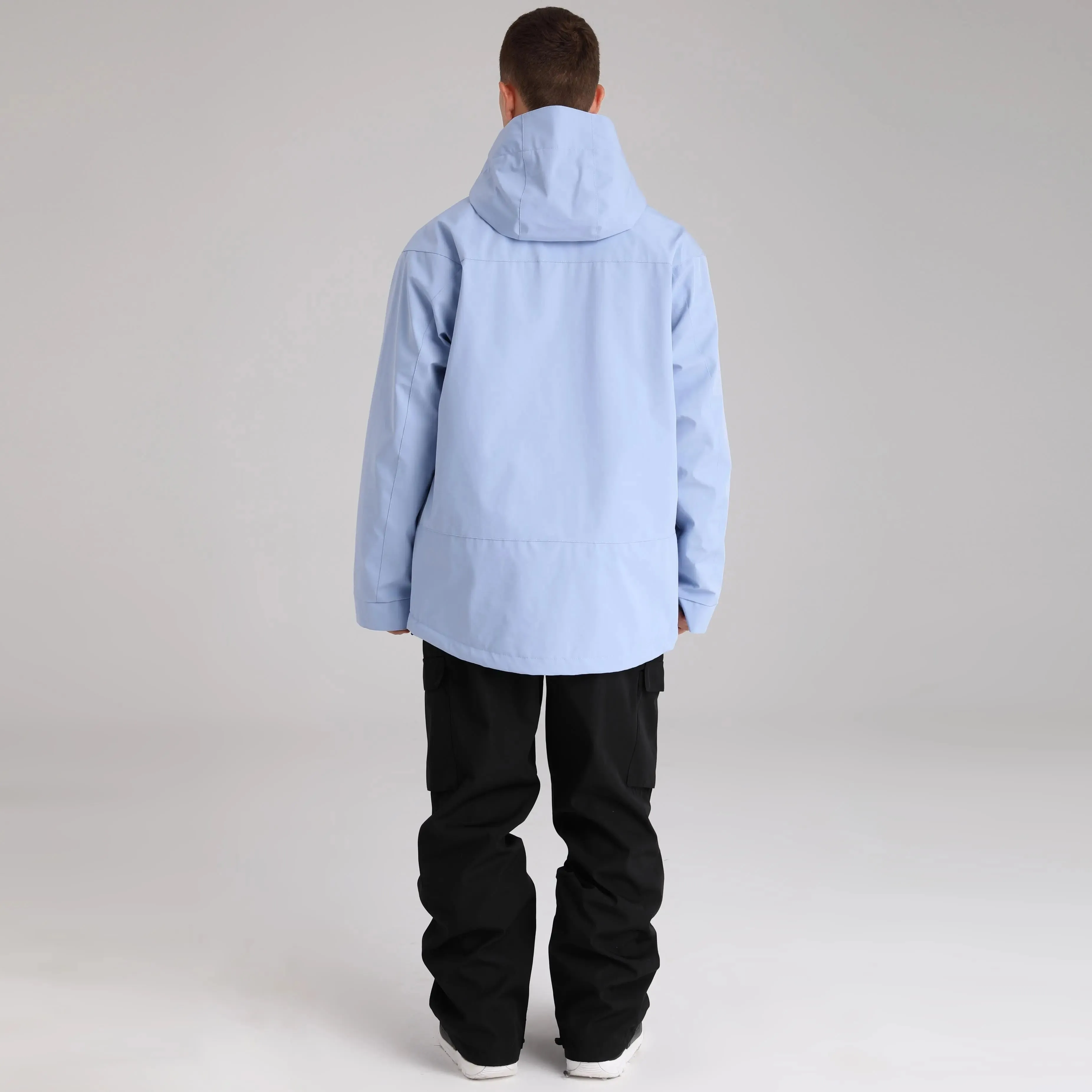 Men Zip Windbreaker Ski Shell Jacket Hooded Snow Coat