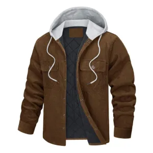 Men's Hooded Corduroy Warm Cotton Jacket 70443252F
