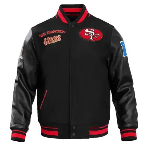 NFL SAN FRANCISCO 49ERS RETRO CLASSIC  RIBBED WOOL VARSITY JACKET | NFL LEATHER JACKET