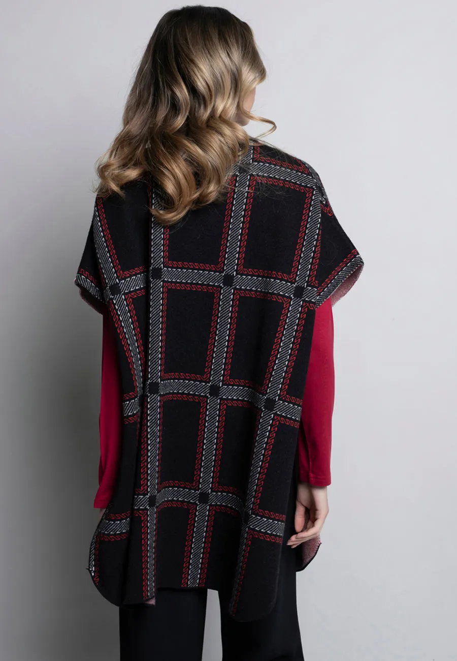 Plaid Cape With Pockets
