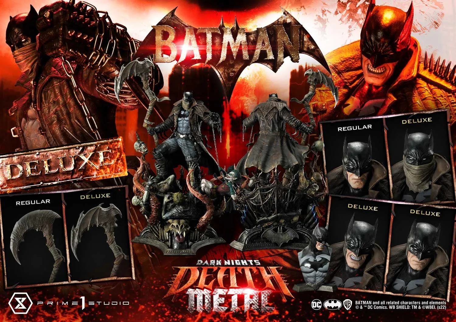 [Pre-Order] PRIME1 STUDIO - MMDCMT-09DXS: DEATH METAL BATMAN (DARK NIGHTS: METAL) DELUXE BONUS VERSION