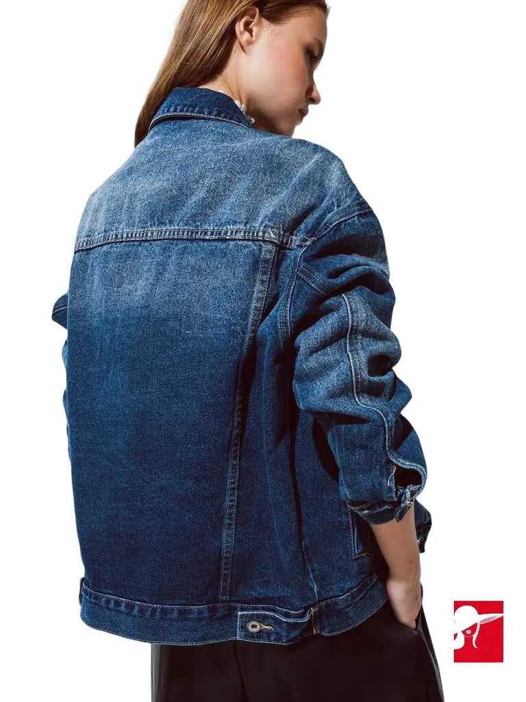 Q2 Boyfriend Relaxed Denim Jacket NEW size S