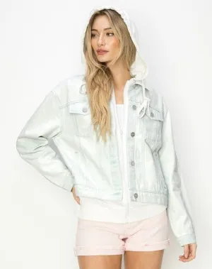The Hillary Hoodie Jacket: Denim Layered Hodded Jacket
