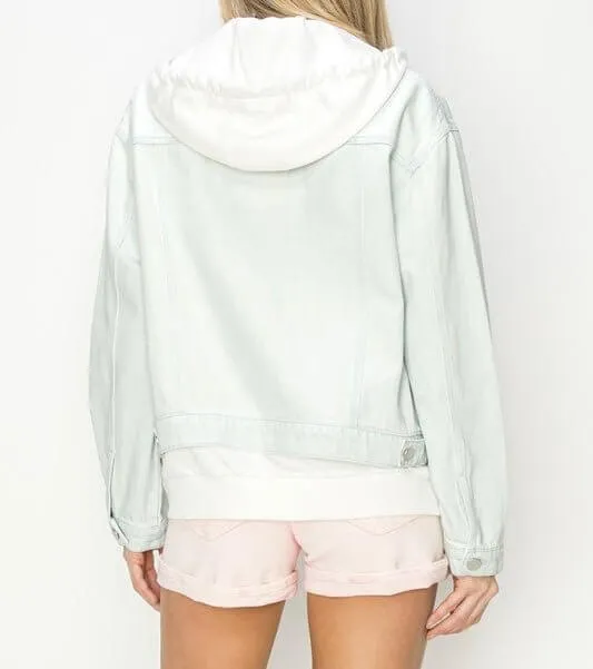 The Hillary Hoodie Jacket: Denim Layered Hodded Jacket