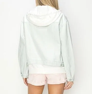 The Hillary Hoodie Jacket: Denim Layered Hodded Jacket