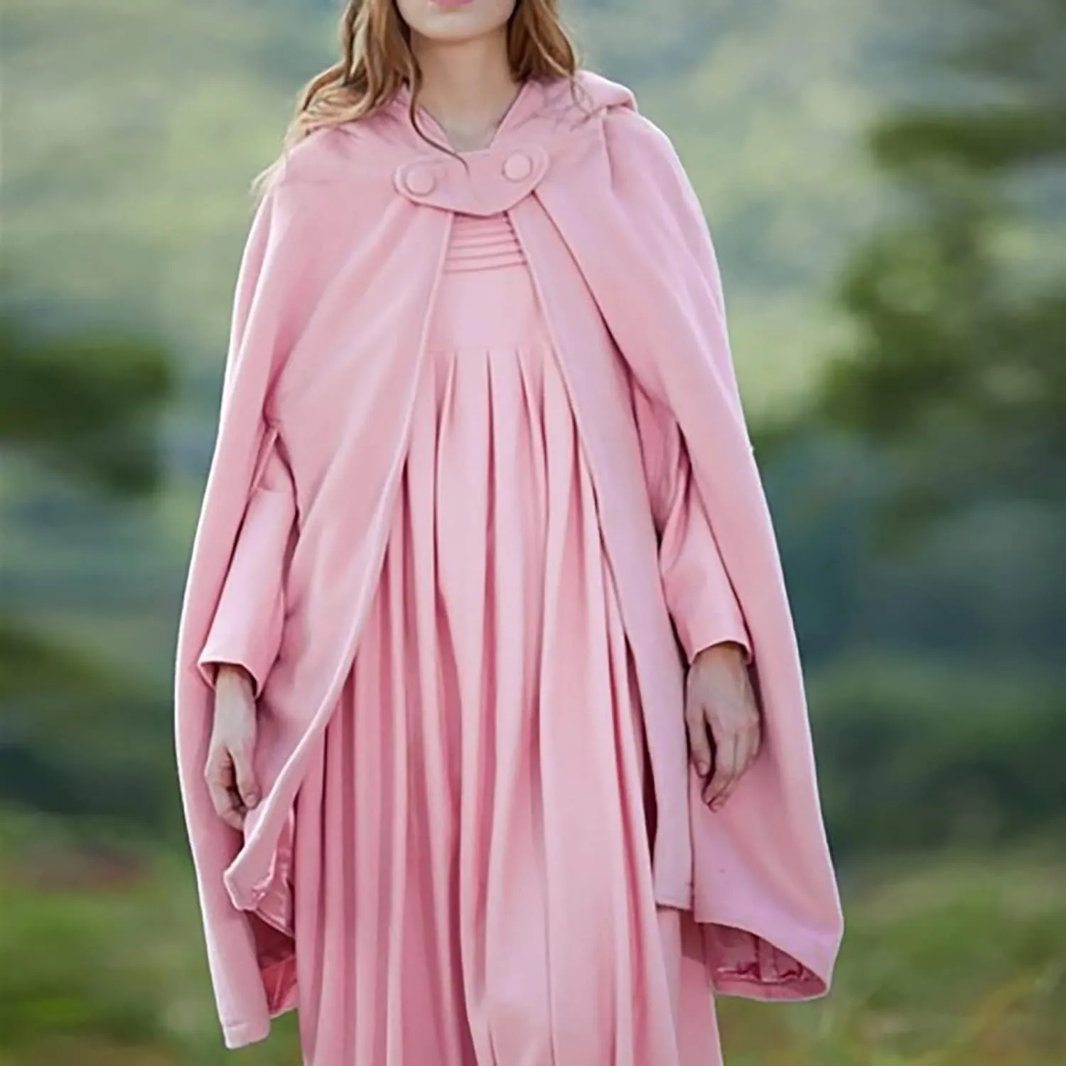 tuduoms Women's Winter Hooded Cape Poncho Coat Wool Blend Short Cape Jacket Renaissance Witch Cosplay Cape Halloween Costumes
