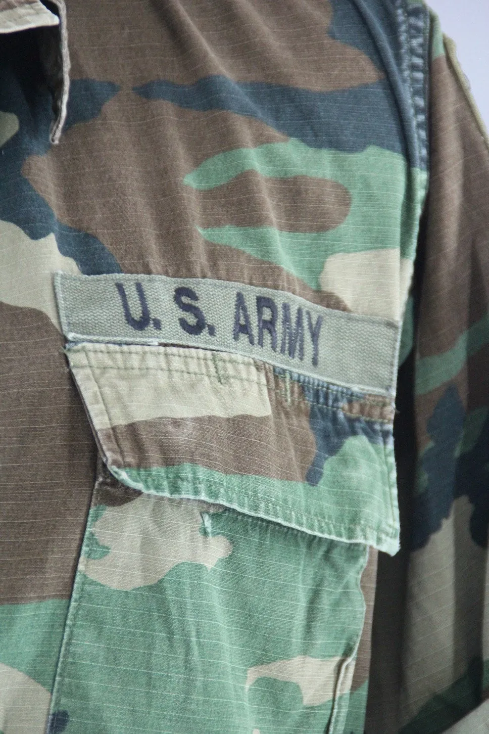 Vintage Army Camouflage Military Jacket with Pink Floral Embroidery