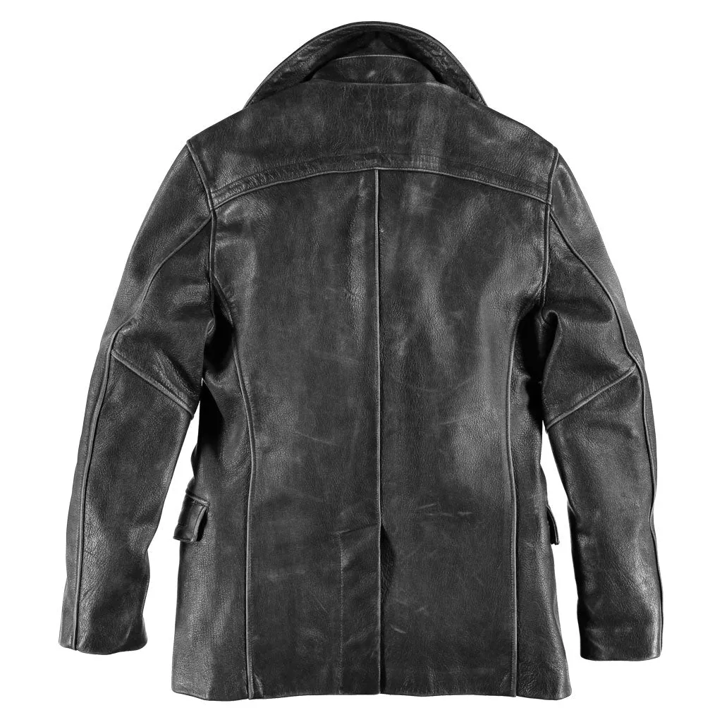 Vintage Leather Naval Officer's Coat Z21P019