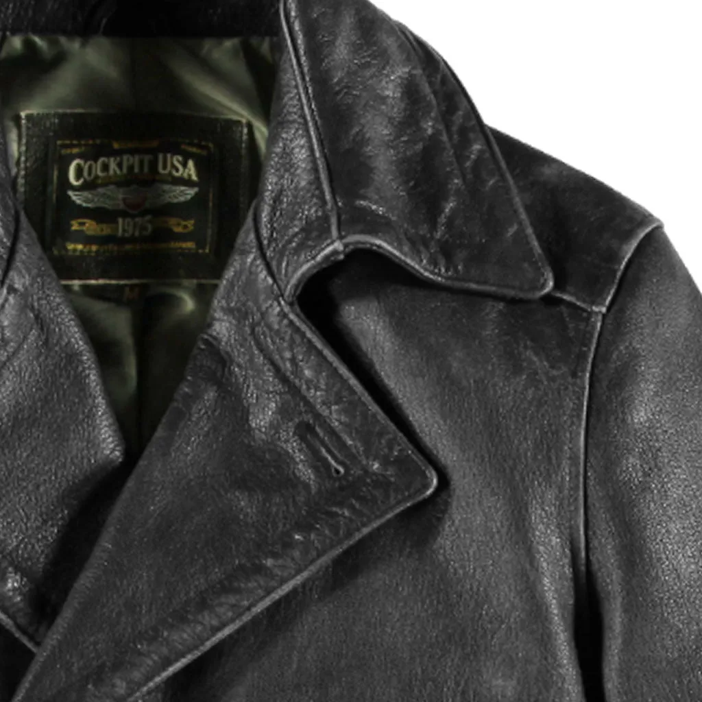 Vintage Leather Naval Officer's Coat Z21P019