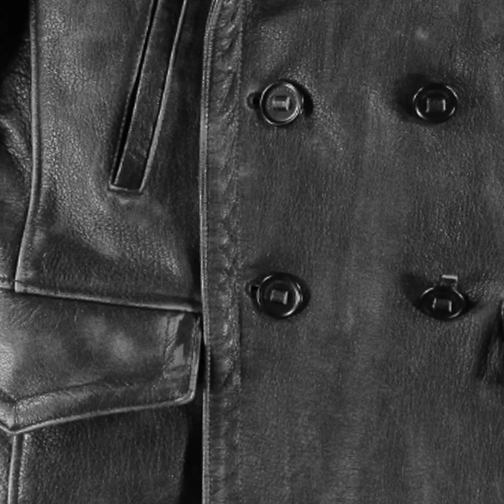Vintage Leather Naval Officer's Coat Z21P019