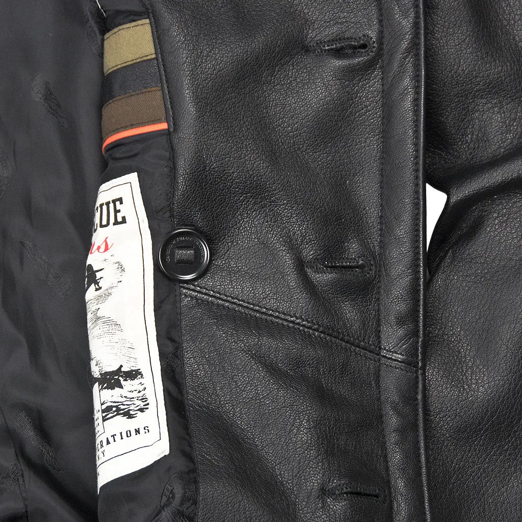 Vintage Leather Naval Officer's Coat Z21P019