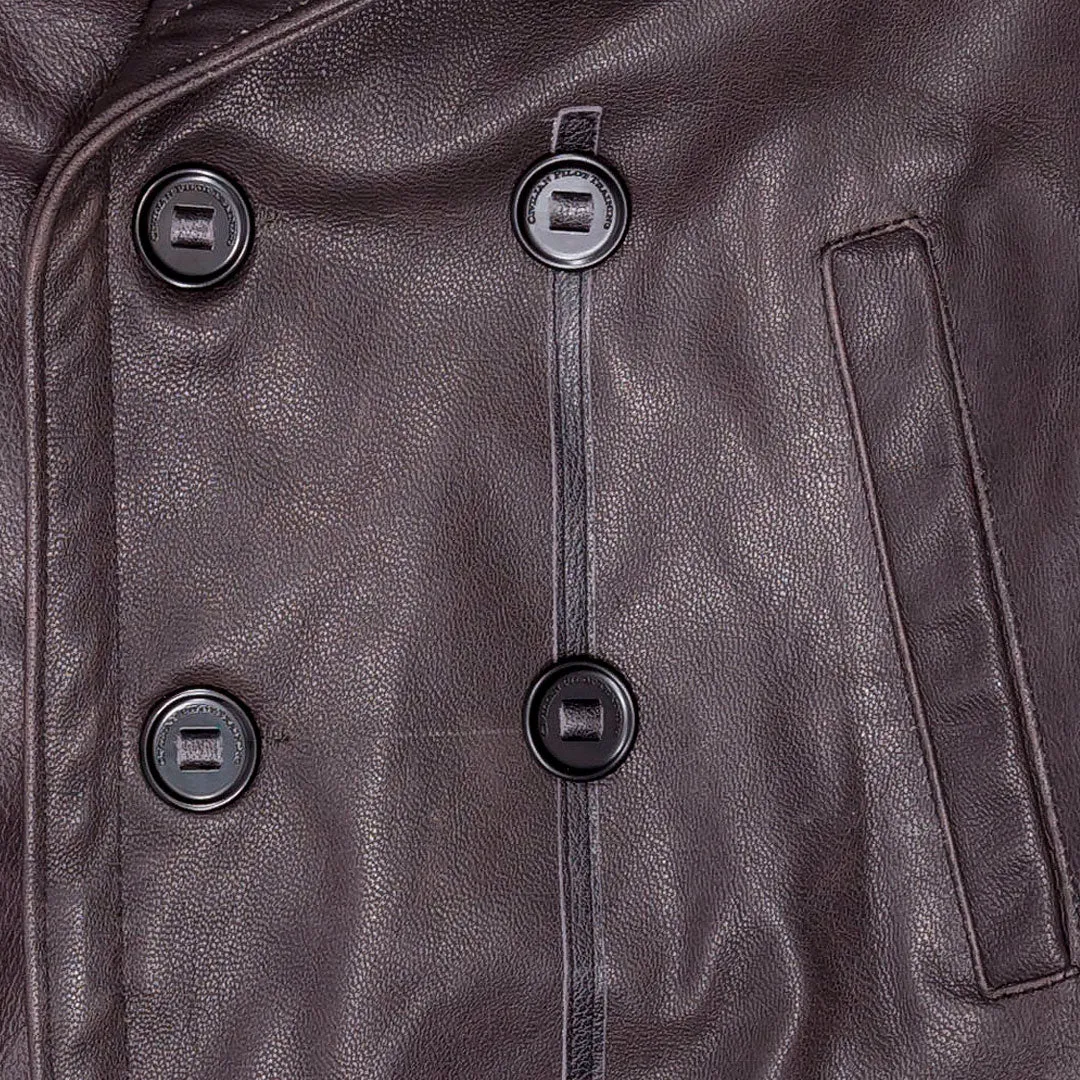 Vintage Leather Naval Officer's Coat Z21P019