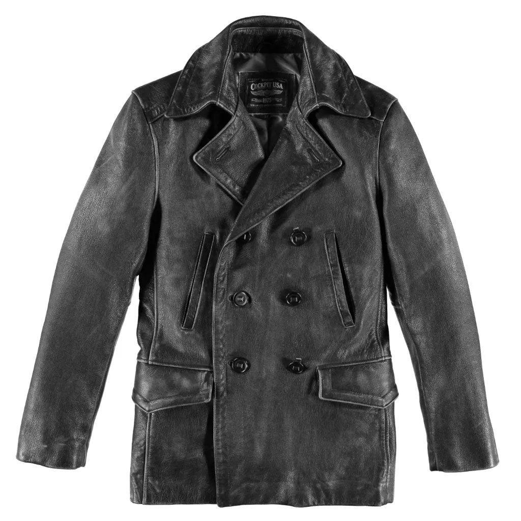 Vintage Leather Naval Officer's Coat Z21P019