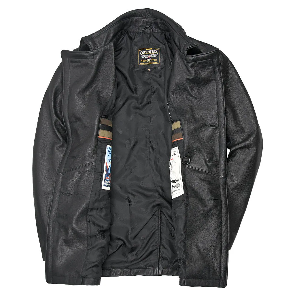 Vintage Leather Naval Officer's Coat Z21P019