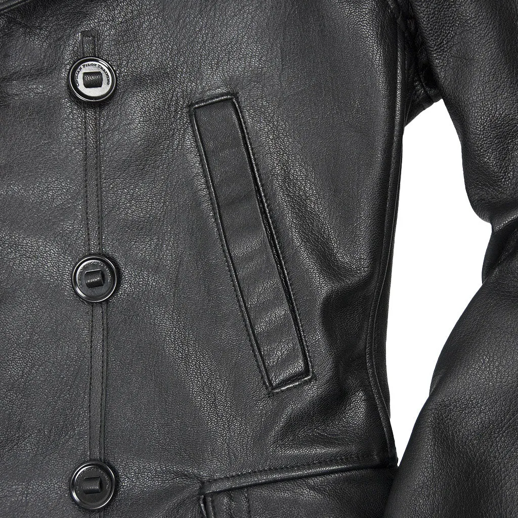 Vintage Leather Naval Officer's Coat Z21P019