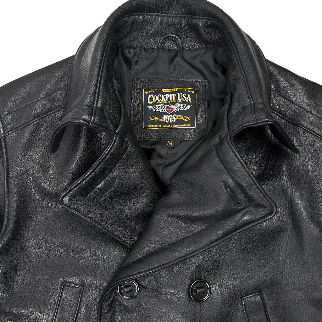 Vintage Leather Naval Officer's Coat Z21P019