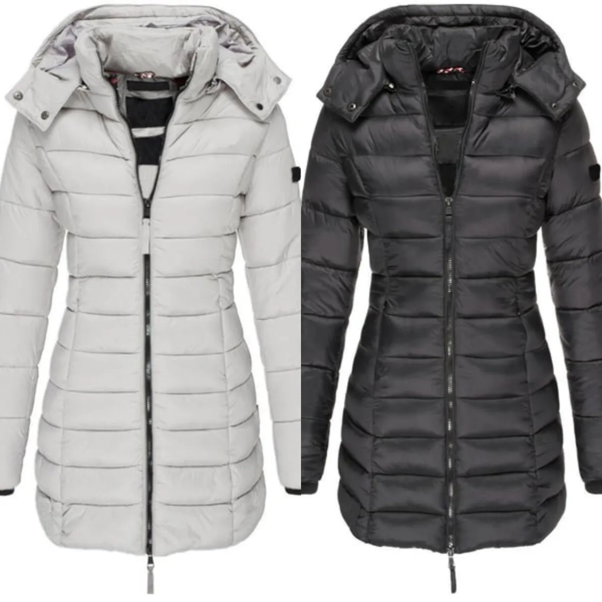 Winter women's mid-length padded jacket warm  hooded jacket