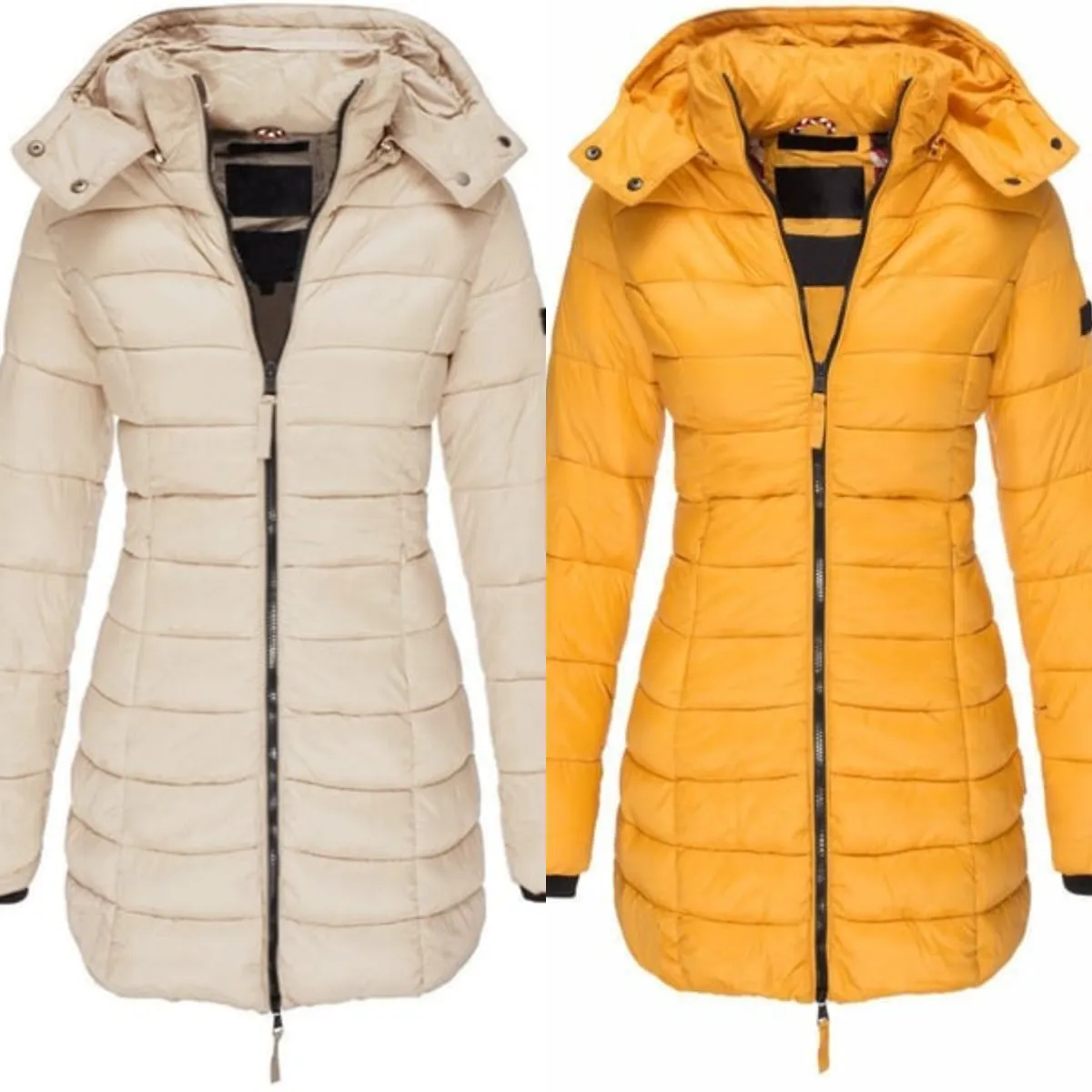 Winter women's mid-length padded jacket warm  hooded jacket