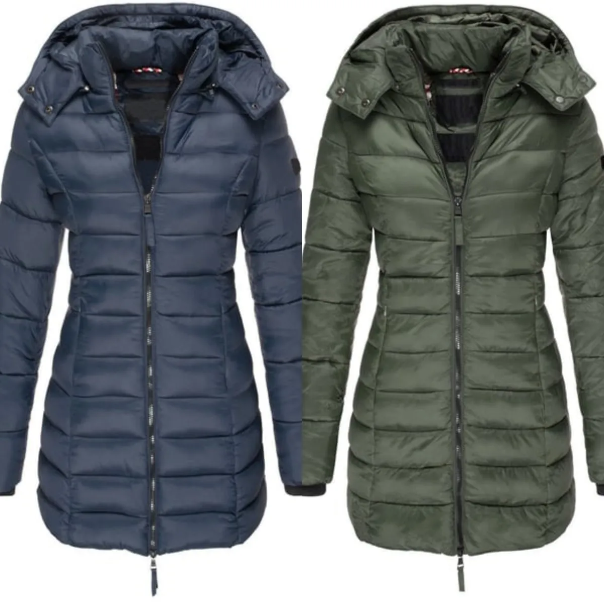 Winter women's mid-length padded jacket warm  hooded jacket