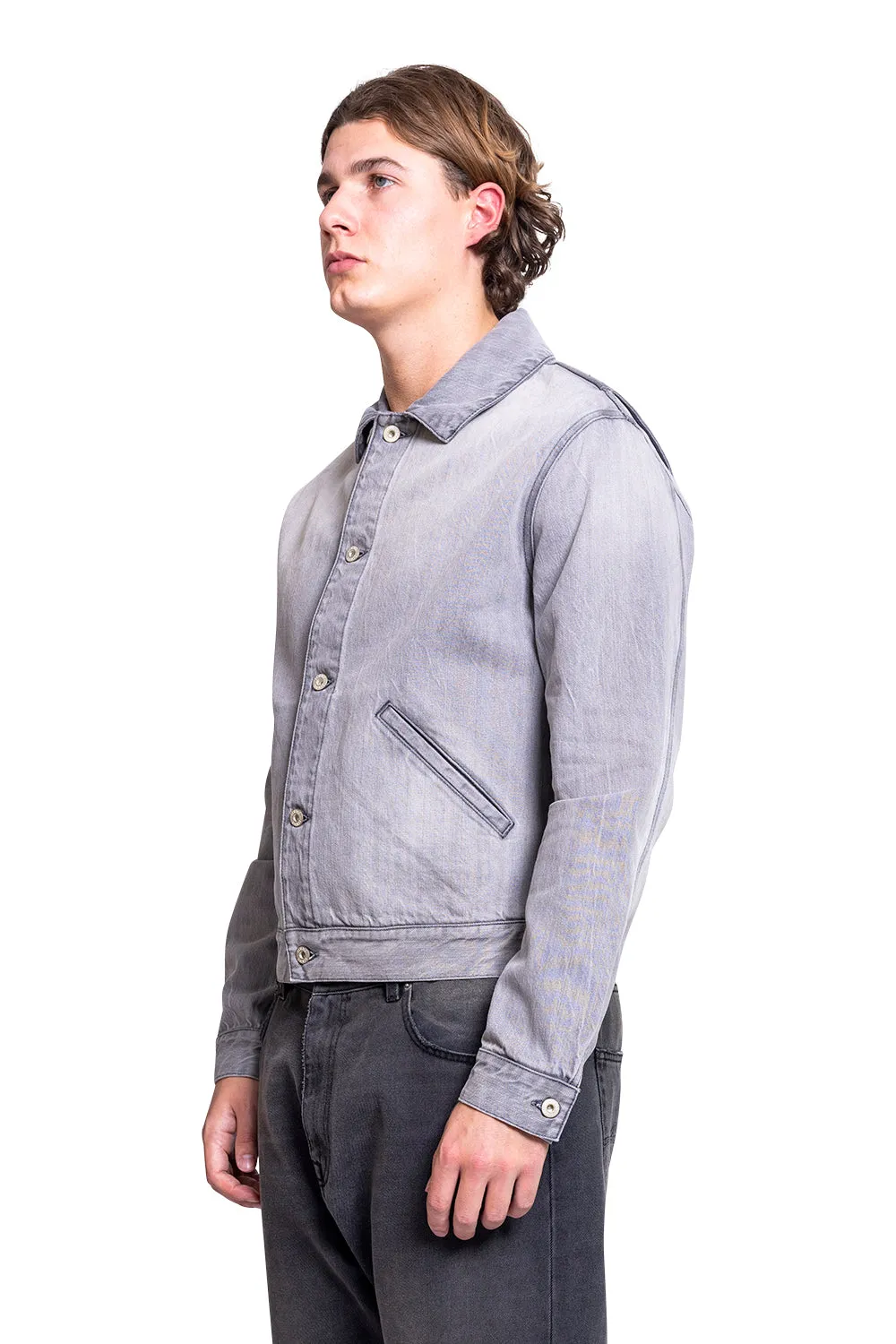 WORK DENIM JACKET GREY MELANGE