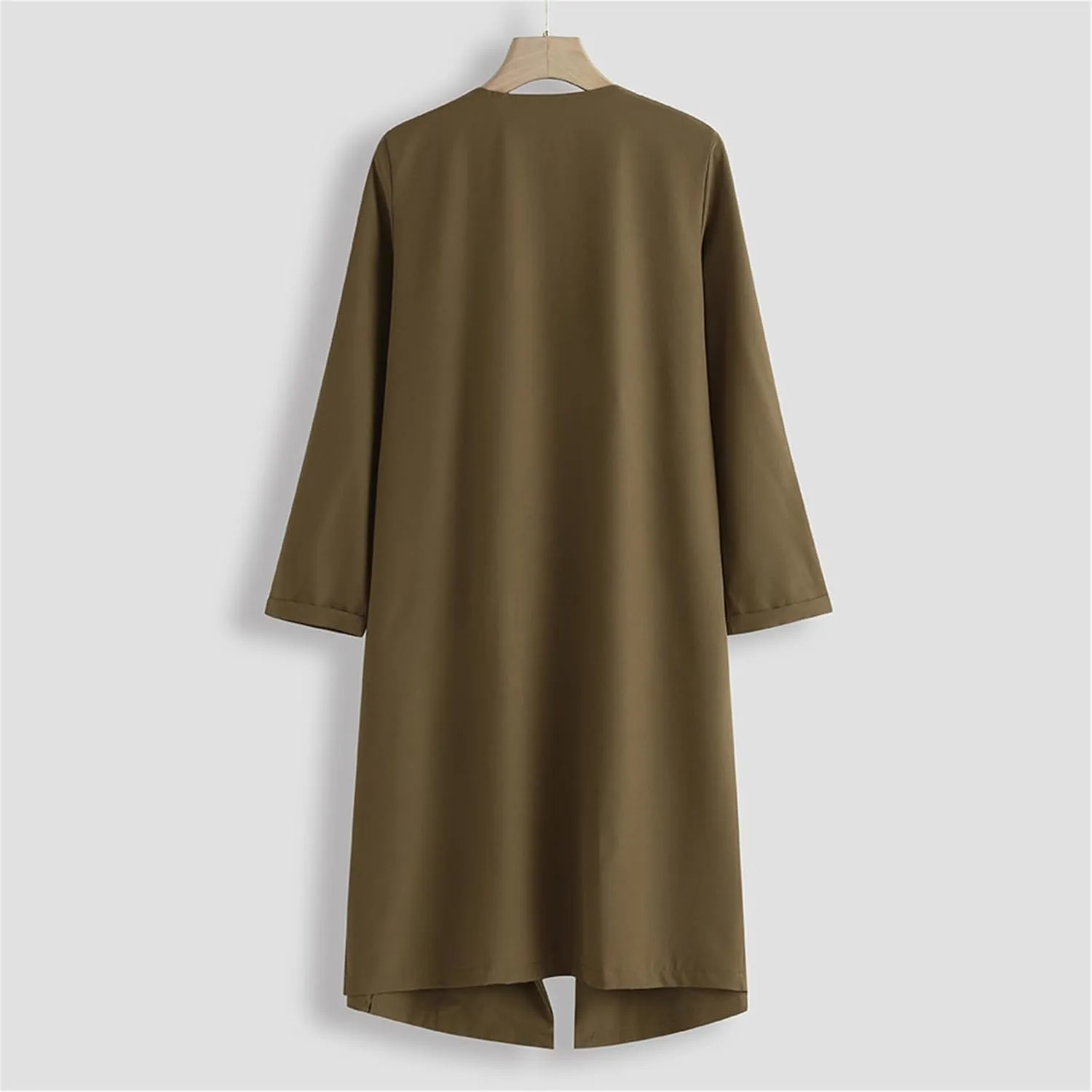 ZWRXW Women's Long Trench Coat Lightweight Open Front Cardigan Jackets Oversized Solid Fall Dressy Casual Winter Coats